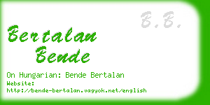 bertalan bende business card